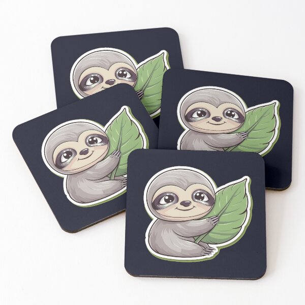 Item preview, Cute Sloth Hugging Leaf Kawaii Animal designed and sold by madtoyman.