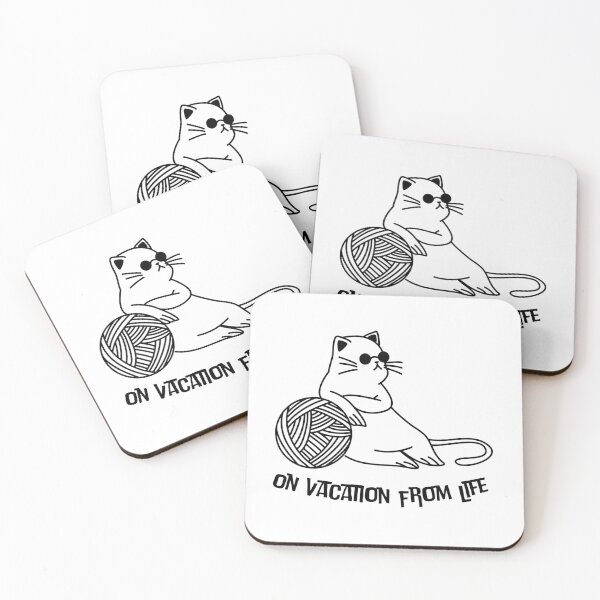 Item preview, Funny Cat Sunglasses Chill On Vacation From Life Quote designed and sold by Artycom.
