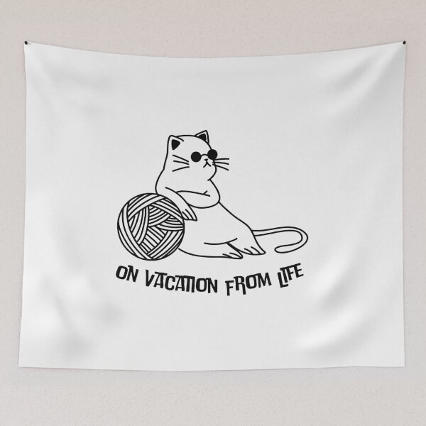 Item preview, Funny Cat Sunglasses Chill On Vacation From Life Quote designed and sold by Artycom.