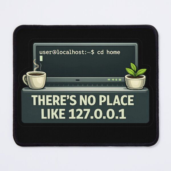 Item preview, No Place Like 127.0.0.1 Localhost Linux Terminal designed and sold by Cat-butt-shirts.