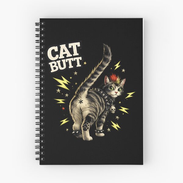 Item preview, Punk Cat Butt Mohawk Kitty Star Anus Joke designed and sold by Cat-butt-shirts.