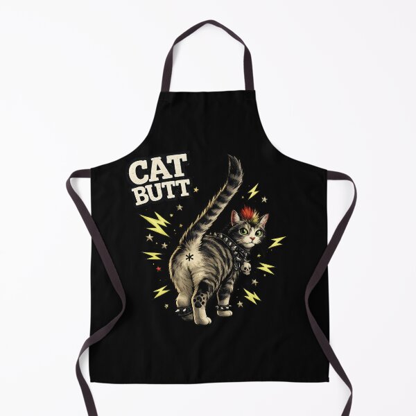 Item preview, Punk Cat Butt Mohawk Kitty Star Anus Joke designed and sold by Cat-butt-shirts.
