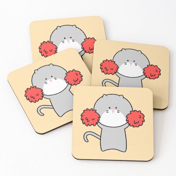 Item preview, Cute Cheerleader Cat - Go Fight Win! Kawaii Grey Kitty designed and sold by ubborn.