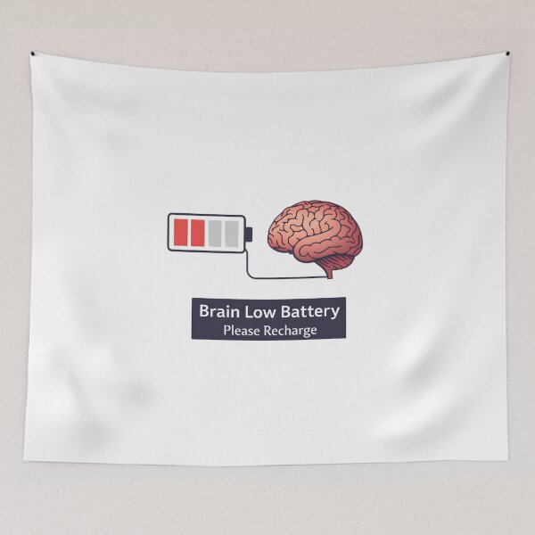 Item preview, Brain Low Battery – Please Recharge | Funny Mental Energy Design designed and sold by CosmicSplendor.