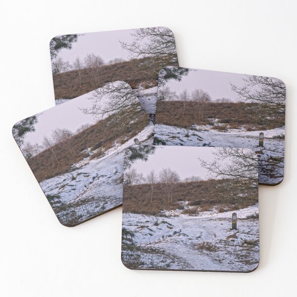 Item preview, Winter Hiking Trail through Snowy Purple Heathland designed and sold by ShotsbyDesiree.