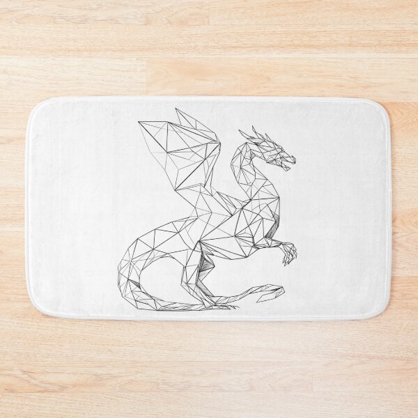 Item preview, Geometric Dragon Constellation Line Art | Black and White Fantasy designed and sold by TypoArtPrints.
