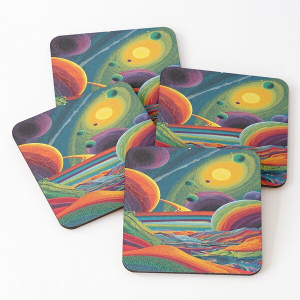 Item preview, Vibrant Cosmic Landscape Pointillism Art designed and sold by NicolasGlowArt.