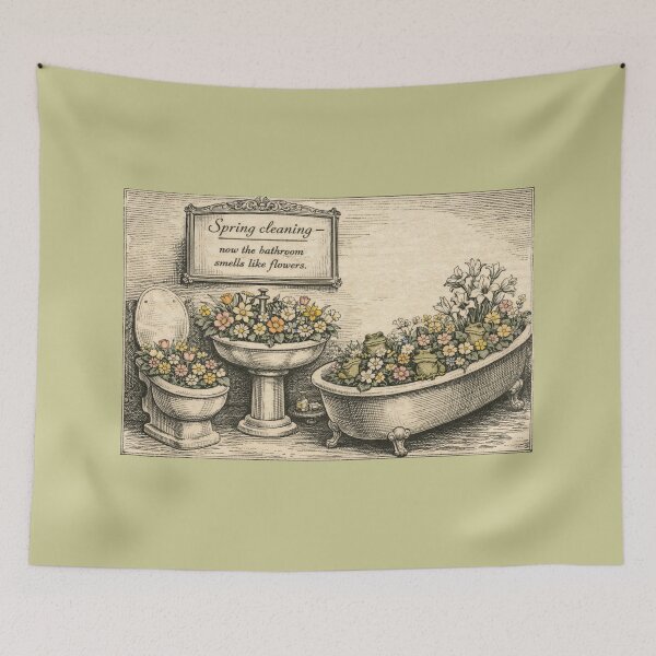 Item preview, Spring cleaning — now the bathroom smells like flowers. designed and sold by Atelierby-Anita.