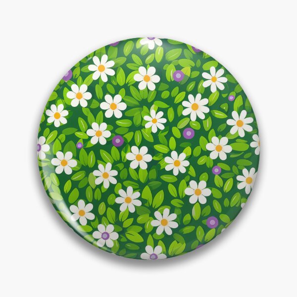 Item preview, Circular Daisy Flower Wreath - Lush Green Botanical Floral Art Print designed and sold by DesignArtist.ia.