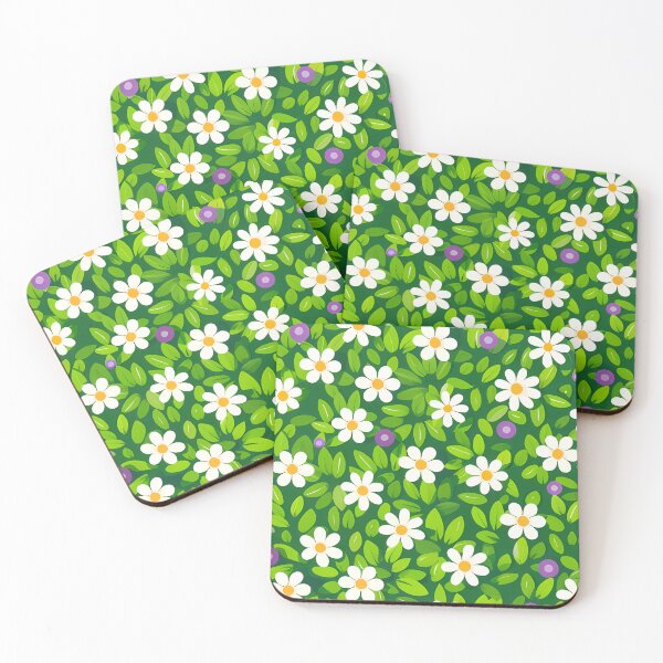 Item preview, Circular Daisy Flower Wreath - Lush Green Botanical Floral Art Print designed and sold by DesignArtist.ia.