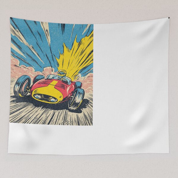 Item preview, Vintage Race Car Retro Speed Racing Driver Art designed and sold by NicolasGlowArt.
