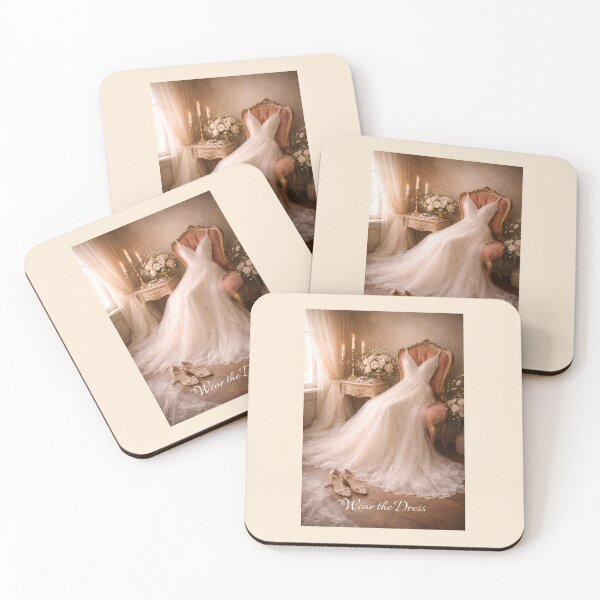 Item preview, Wear the Dress Romantic Bridal Gown with Salmon Velvet Chair Candlelight Wedding Art designed and sold by Novel Works Studio.