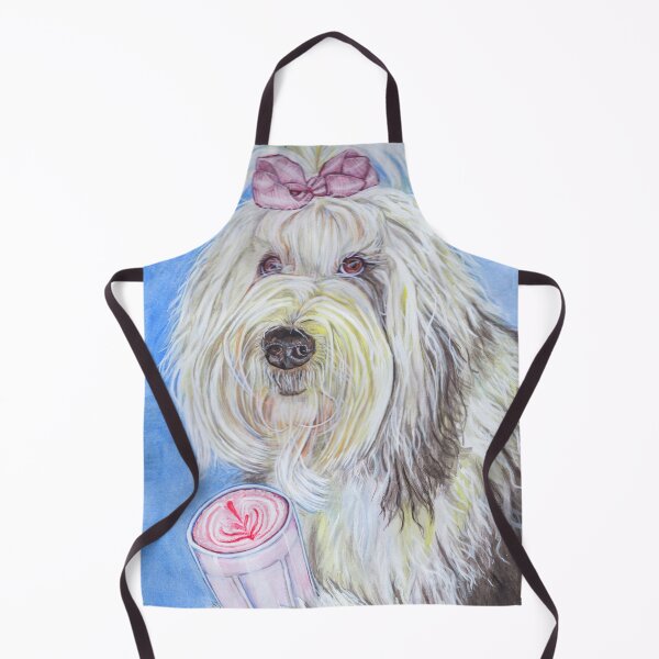 Item preview, Old English Sheepdog with a Smoothie designed and sold by Kris's Animal Art .