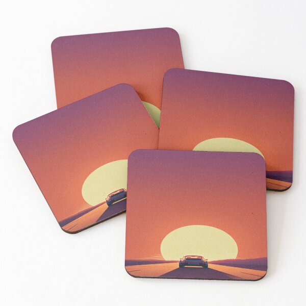 Item preview, Retro Sunset Drive Classic Car Synthwave designed and sold by NicolasGlowArt.