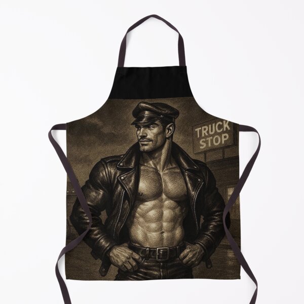 Item preview, Vintage Gay Leather Truck Stop Daddy Defiant Currency Tom of Finland Tribute Gay Pride Graphic Design designed and sold by ItsAKinkThing.