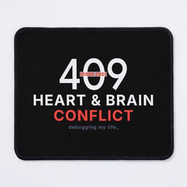 Item preview, 409 Heart and Brain Conflict - Funny Inner Conflict Typography designed and sold by vizzionary.