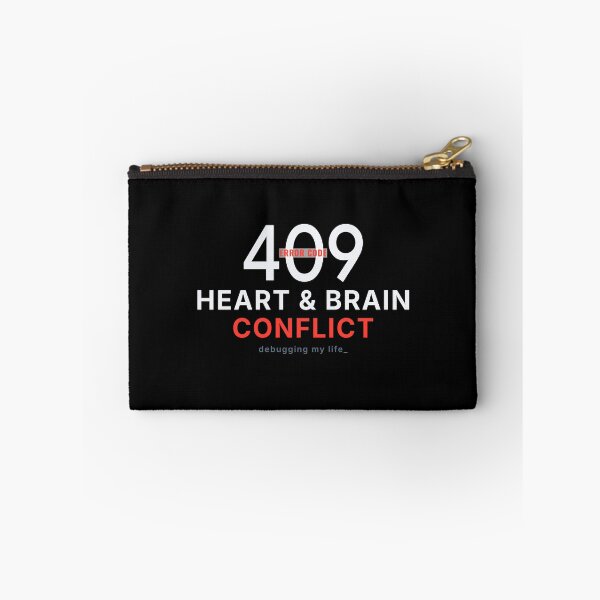 Item preview, 409 Heart and Brain Conflict - Funny Inner Conflict Typography designed and sold by vizzionary.