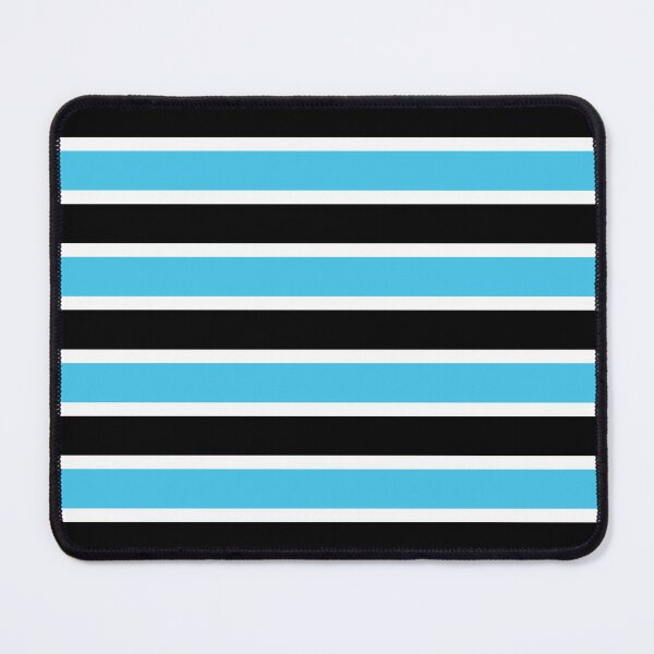 Item preview, Aqua Blue, Black and White Horizontal Stripes Pattern designed and sold by PurplleArtz .