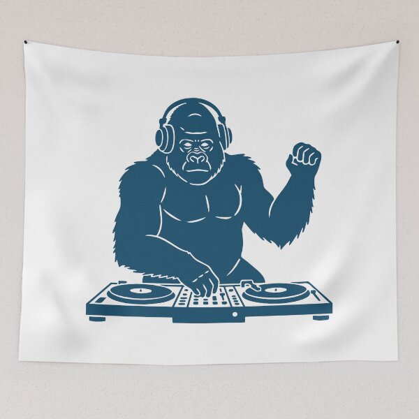 Item preview, The Beatmaker - Indigo DJ Gorilla Minimalist Pop Art designed and sold by j-touch-bold.