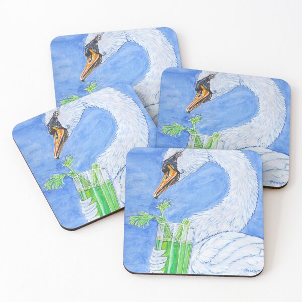 Item preview, Swan with a Smoothie designed and sold by Kris's Animal Art .