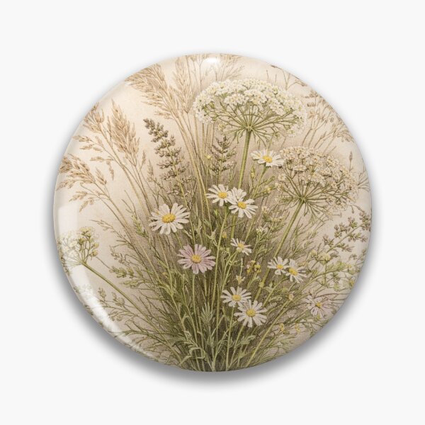 Item preview, Vintage Wildflower Bouquet Illustration – Cottagecore Botanical Floral Wall Art designed and sold by Darlin8888.