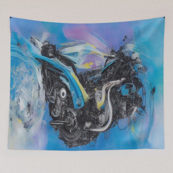 Item preview, Futuristic motorcycle in dynamic color energy – Abstract Machine Vision designed and sold by FotoworldEdel.