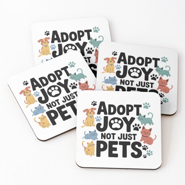 Item preview, Adopt Joy Not Just Pets Cute Dog Cat Adoption Quote Animal Lover Design designed and sold by Aarvya Fashion Club ( A.F.C ).