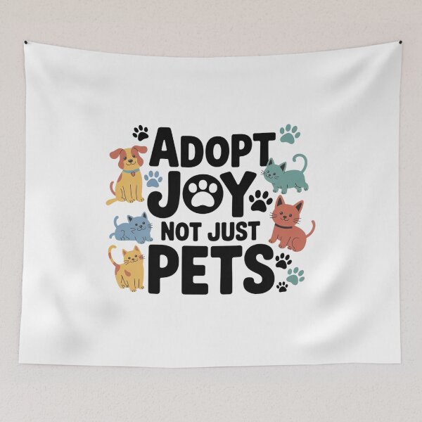Item preview, Adopt Joy Not Just Pets Cute Dog Cat Adoption Quote Animal Lover Design designed and sold by Aarvya Fashion Club ( A.F.C ).