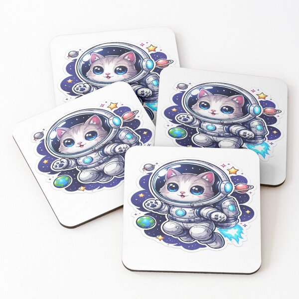 Item preview, Cute Astronaut Cat in Space Galaxy Sticker designed and sold by Super beautiful art.