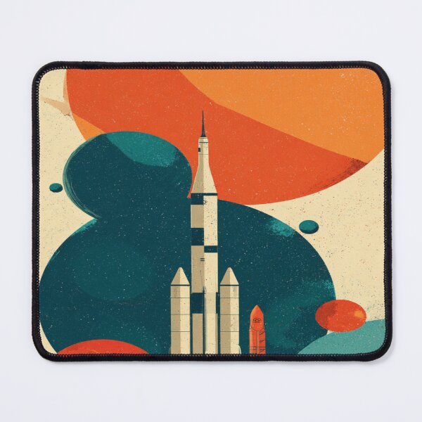 Item preview, Retro Space Rocket Launch Planet Art designed and sold by NicolasGlowArt.