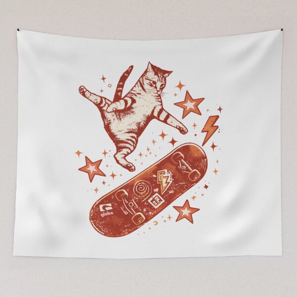 Item preview, Skateboard Cat Y2K 90s Style designed and sold by Blok45.