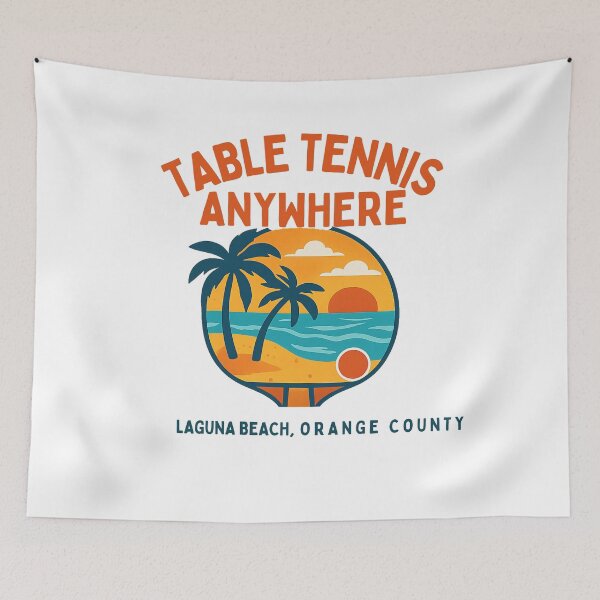 Item preview, Laguna Beach California Table Tennis Sunset Retro Ping Pong Paddle T-Shirt designed and sold by OhMyPingCo.