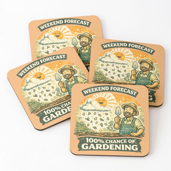 Item preview, Weekend Forecast 100% Chance of Gardening Funny Retro designed and sold by VeroChaos.