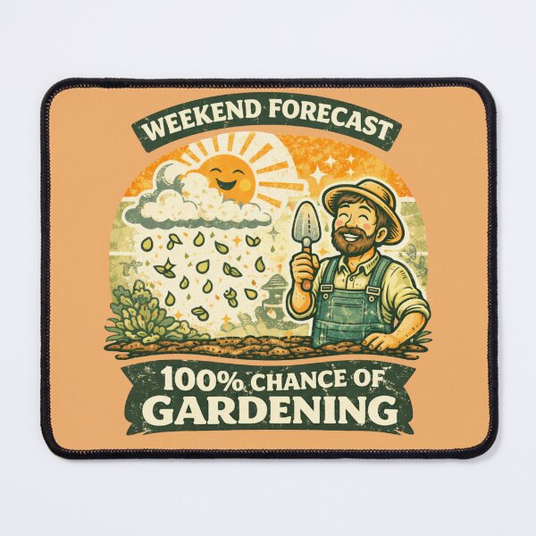 Item preview, Weekend Forecast 100% Chance of Gardening Funny Retro designed and sold by VeroChaos.