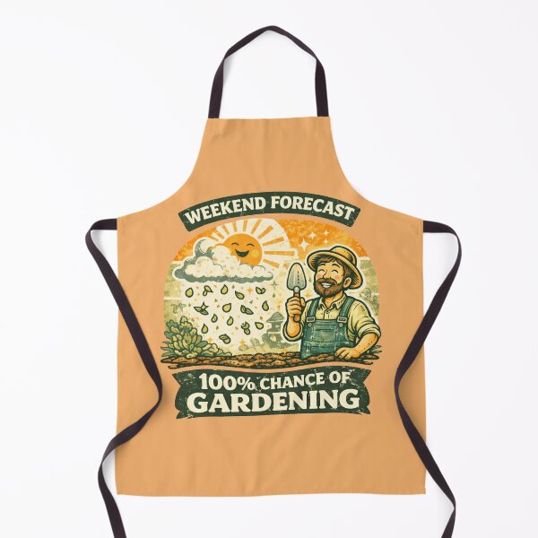Item preview, Weekend Forecast 100% Chance of Gardening Funny Retro designed and sold by VeroChaos.