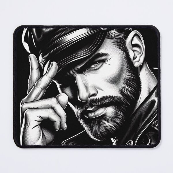 Item preview, Gay Leather Daddy Gaze Defiant Currency Tom of Finland Tribute Gay Pride Graphic Design designed and sold by ItsAKinkThing.