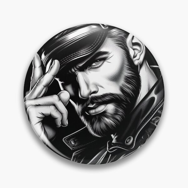 Item preview, Gay Leather Daddy Gaze Defiant Currency Tom of Finland Tribute Gay Pride Graphic Design designed and sold by ItsAKinkThing.