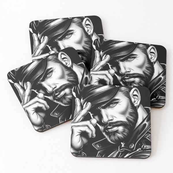 Item preview, Gay Leather Daddy Gaze Defiant Currency Tom of Finland Tribute Gay Pride Graphic Design designed and sold by ItsAKinkThing.