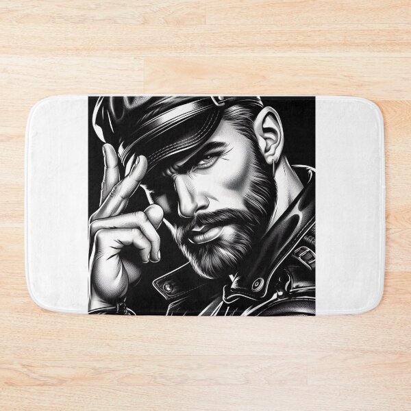Item preview, Gay Leather Daddy Gaze Defiant Currency Tom of Finland Tribute Gay Pride Graphic Design designed and sold by ItsAKinkThing.
