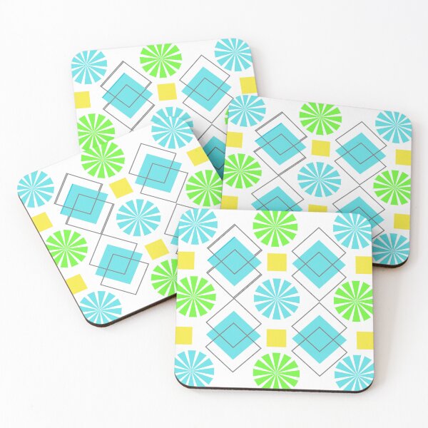 Item preview, Geometric Yellow Green Blue Teal Modern Pattern designed and sold by CreativeCanvas8.