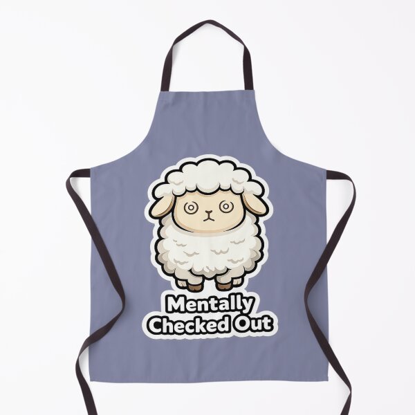 Item preview, Mentally Checked Out Funny Sheep Cute Relatable Meme T-Shirt Sticker Design designed and sold by BabyStark.