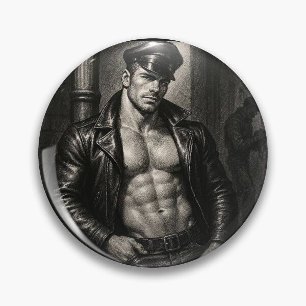 Item preview, Vintage Gay Leather Daddy In The Shadows Defiant Currency Tom of Finland Tribute Gay Pride Graphic Design designed and sold by ItsAKinkThing.