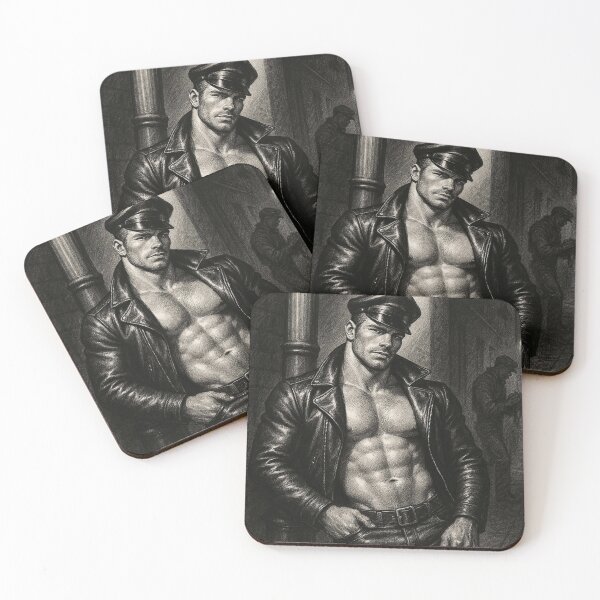Item preview, Vintage Gay Leather Daddy In The Shadows Defiant Currency Tom of Finland Tribute Gay Pride Graphic Design designed and sold by ItsAKinkThing.