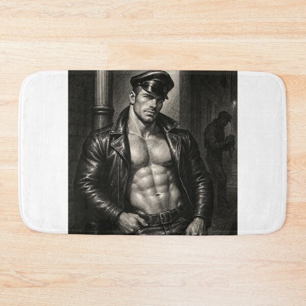 Item preview, Vintage Gay Leather Daddy In The Shadows Defiant Currency Tom of Finland Tribute Gay Pride Graphic Design designed and sold by ItsAKinkThing.