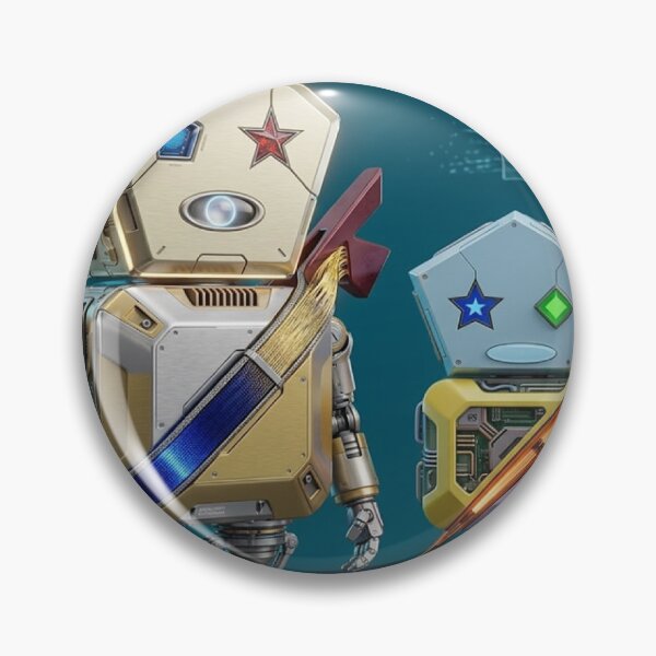 Item preview, Futuristic Twin Robots with Geometric Features designed and sold by GouravArts.