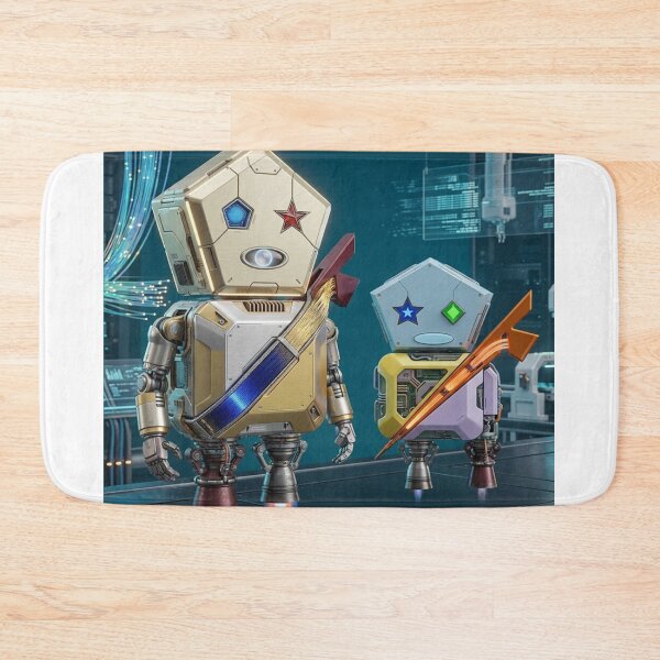 Item preview, Futuristic Twin Robots with Geometric Features designed and sold by GouravArts.