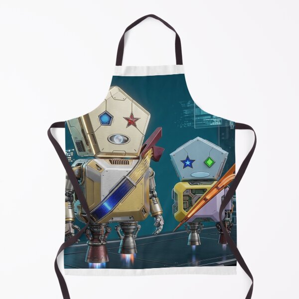 Item preview, Futuristic Twin Robots with Geometric Features designed and sold by GouravArts.