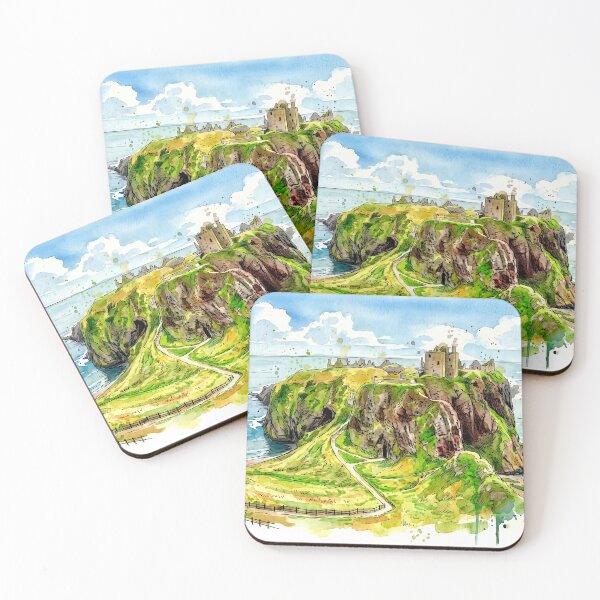 Item preview, Watercolour Illustration of Dunnottar Castle, Stonehaven, Scotland designed and sold by davidelder.