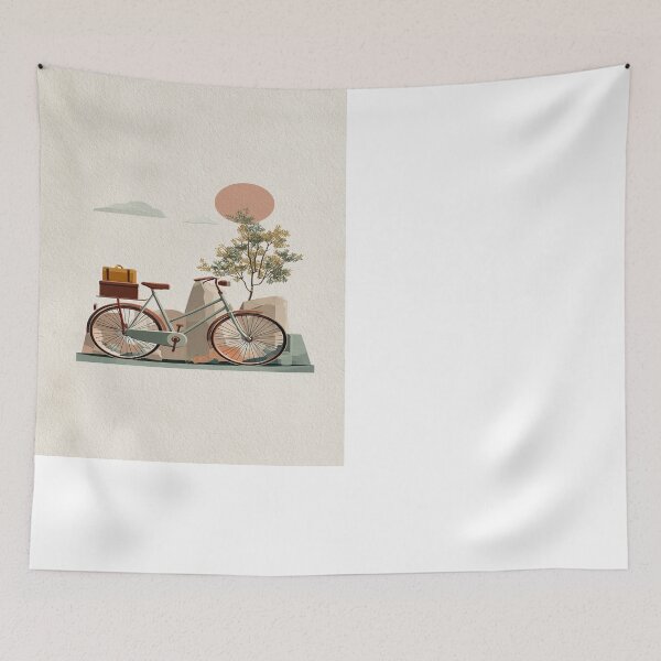 Item preview, Vintage Bicycle Travel Minimalist Art Design designed and sold by NicolasGlowArt.