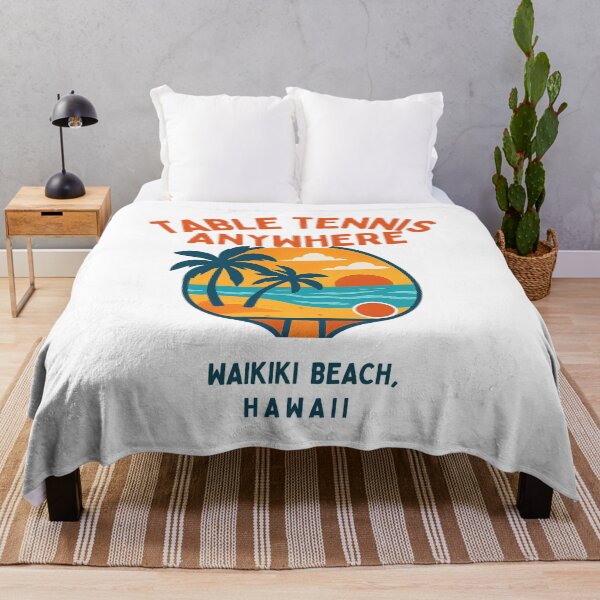 Item preview, Waikiki Beach Hawaii Table Tennis Beach Sunset Retro Ping Pong T-Shirt designed and sold by OhMyPingCo.